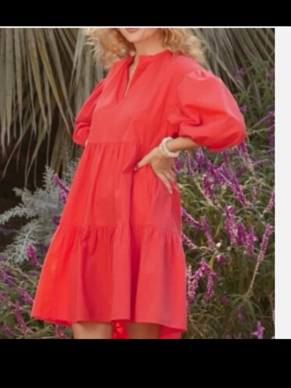 EVEREVE Sundry The Anywhere Babydoll Dress Tiered Balloon Sleeves Size 2/ Medium - Picture 3 of 12